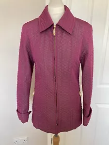 Escada Margaretha Ley UK 8 Jacket Purple Quilted Full Zip Vintage - Picture 1 of 21