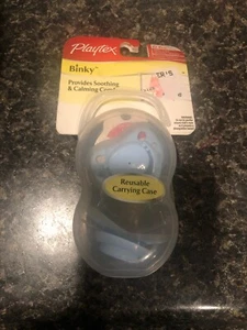 Playtex Binky Latex Pacifiers 0-6M Reusable Carrying Case Comfort Soft Edge 2 Ct - Picture 1 of 1