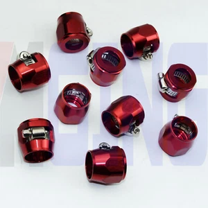 10AN AN10 10 Fuel Hose Line Clamp Finisher HEX Finishers HEX-10 10PCS RED - Bild 1 von 4