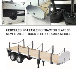 Hercules 1/14 2Axle RC Tractor Flatbed Auflieger LKW für DIY TAMIYA Modell - Bild 1 von 8