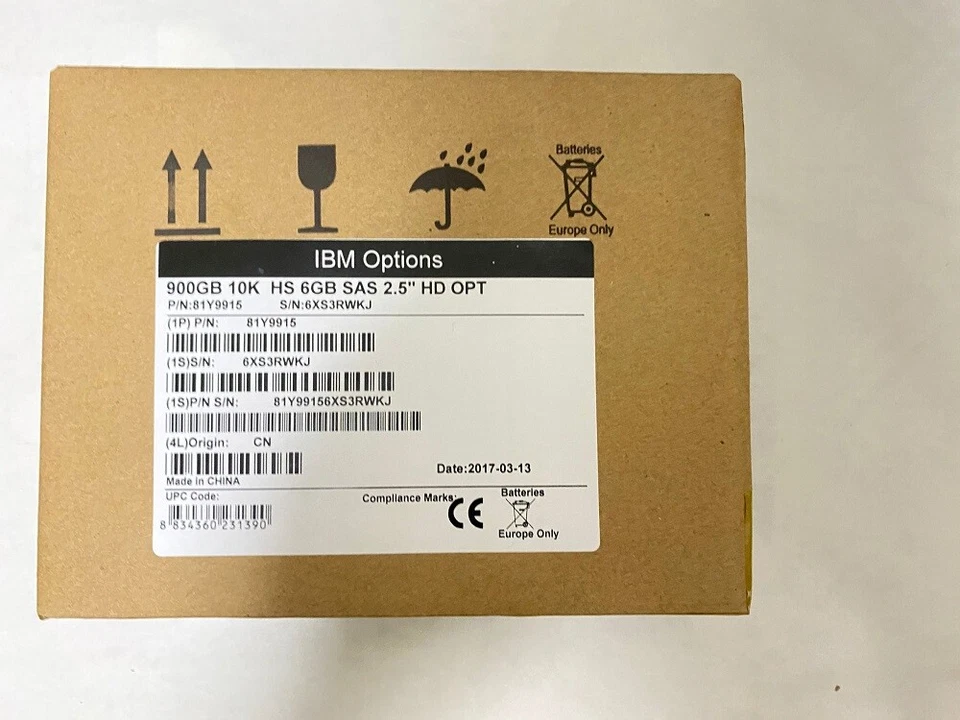 NEW IBM 81Y9915 81Y9893 81Y9652 900GB 2.5IN 10K 6GBPS SFF SAS DS3524 HARD DRIVE - Image 1 of 3