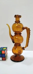 Czech Bohemian Moser Amber Glass 3 Bowl Pitcher - Picture 1 of 12