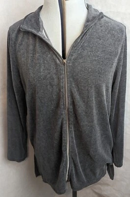 Onque Casuals Womens Active wear Jacket Size M Full Zip Long Sleeve Pockets Gray - Image 1 of 4