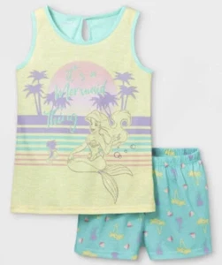 Conjunto de pijama verde M La Sirenita Ariel Sirena 2 piezas para niñas - Imagen 1 de 3