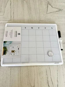 New~”U Brands”~Magnetic Dry Erase~Calendar Board~White Frame~Marker~Sz 11” x 14” - Picture 1 of 4