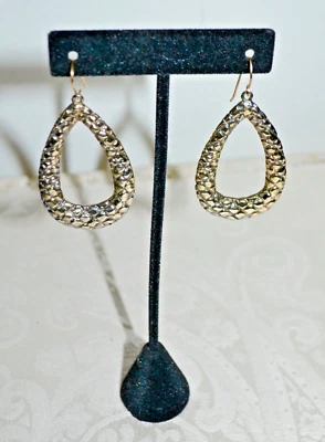 NUEVO SIN ETIQUETAS $175 SIMON SEBBAG Pendientes Aro Lágrima Colgante Esterlina Textura Cocodrilo Foto 1 de 4