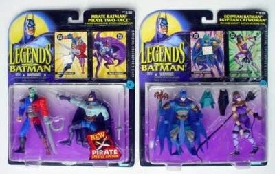 2 New 1995 Legends Batman Egyptian Catwoman Pirate Two-Face Kenner Action Figure - Image 1 of 4