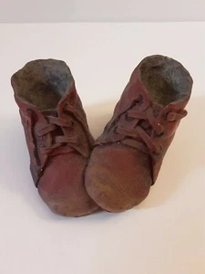 Vintage Cast Baby Boots Shoes Figurine Rustic Primitive - Picture 1 of 7