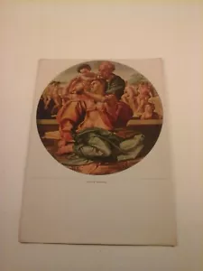Vintage 5x7 STAMPA Arte Quadri Rinascimento Michelangelo Buonarroti: La Sacra Famiglia - Foto 1 di 2