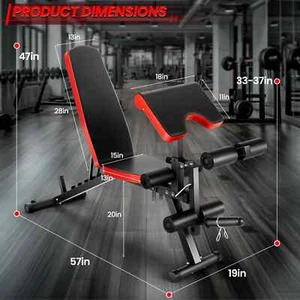 800LBS Weight Bench Adjustable Foldable Strength Full Body Workout Incline Gym🔥 - Picture 1 of 9