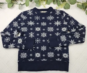 Kiel James Patrick Cozy Cabin Blue Snowflake Knit Sweater Size M Wool Blend - Picture 1 of 8