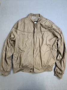 Haband Jacket Men’s Medium Full Covered Zipper Light Brown Zip Up Pockets Coat - Picture 1 of 8