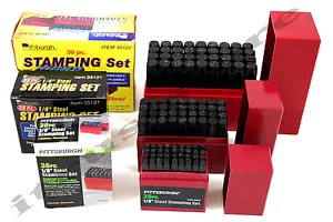Steel Stamping Set 3/8" 1/4" 1/8" Letter Number Punch Marking Jewelers Metal New - Picture 1 of 3