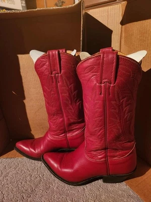 Botas femininas Nocona Deer bronzeadas vermelhas 7510 6,5 C - Imagem 1 de 4