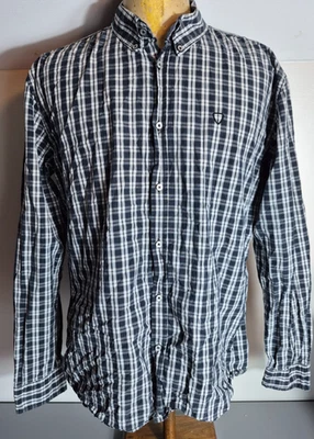 Camisa abotonada Strellson para hombre XL (se ajusta como una grande) a cuadros blancos y negros Foto 1 de 4