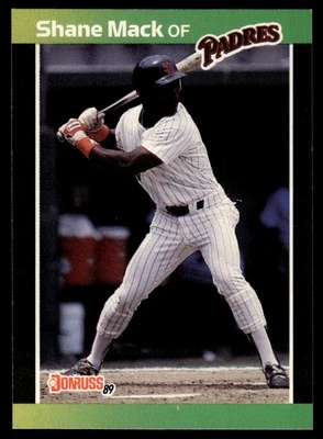 1989 Donruss #538b Shane Mack "LEAF, INC." & "*Denotes * - Image 1 of 2