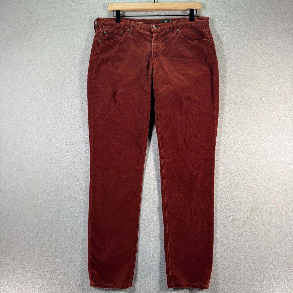 Adriano Goldschmied The Prima Cigarette Leg Corduroy Jeans Women 31R Red Comfort - Image 1 of 4
