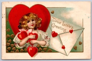 K25/ Valentine's Day Love Holiday Postcard c1910 Pretty Child 19 - Picture 1 of 4