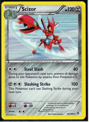 2012 POKEMON SCIZOR 94/149 BLACK & WHITE BOUNDARIES CROSSED HOLO NM - Image 1 of 2