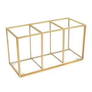 Soporte para lápices para escritorio, soporte para bolígrafos de vidrio templado, 3 y 4 compartimentos, almacenamiento de escritorio... - Imagen 1 de 6