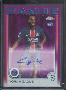 2024-25 Topps Cromo YORAM ZAGUE #CA-YZ RC Novato Púrpura Automático/75 París SG - Imagen 1 de 2