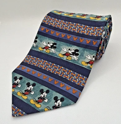 Corbata a Rayas de Mickey Mouse Disney Walt Disney World Para Hombre Seda 3.75x60 Envío Gratis Foto 1 de 4