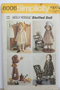 1973 Vintage 6006 Simplicity HOLLY HOBBIE Bambola di Peluche Modello da Cucire Tagliata e Completa - Foto 1 di 2