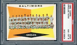 1960 Topps Baltimore Orioles Team #494 PSA 8 - Picture 1 of 2