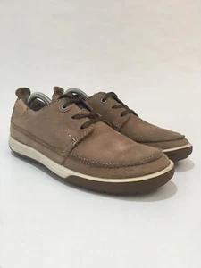 Ecco Chase II Shoes Womens Size 5 Eur38 Wide Fit Leather Brown Lace Sneaker Shoe - Picture 1 of 12