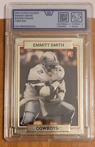 1990 Action Packed Emmitt Smith Rookie Card RC #34 Dallas Cowboys HOF VERY NICE!