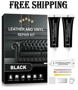 Black Leather Repair Kit for Furniture, Leather Vinyl Repair Kit for Car Interio - Picture 1 of 7