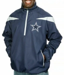 Dallas Cowboys Men's Half Zip Embroidered Tailback Wind Jacket (XX-Large) - Picture 1 of 6