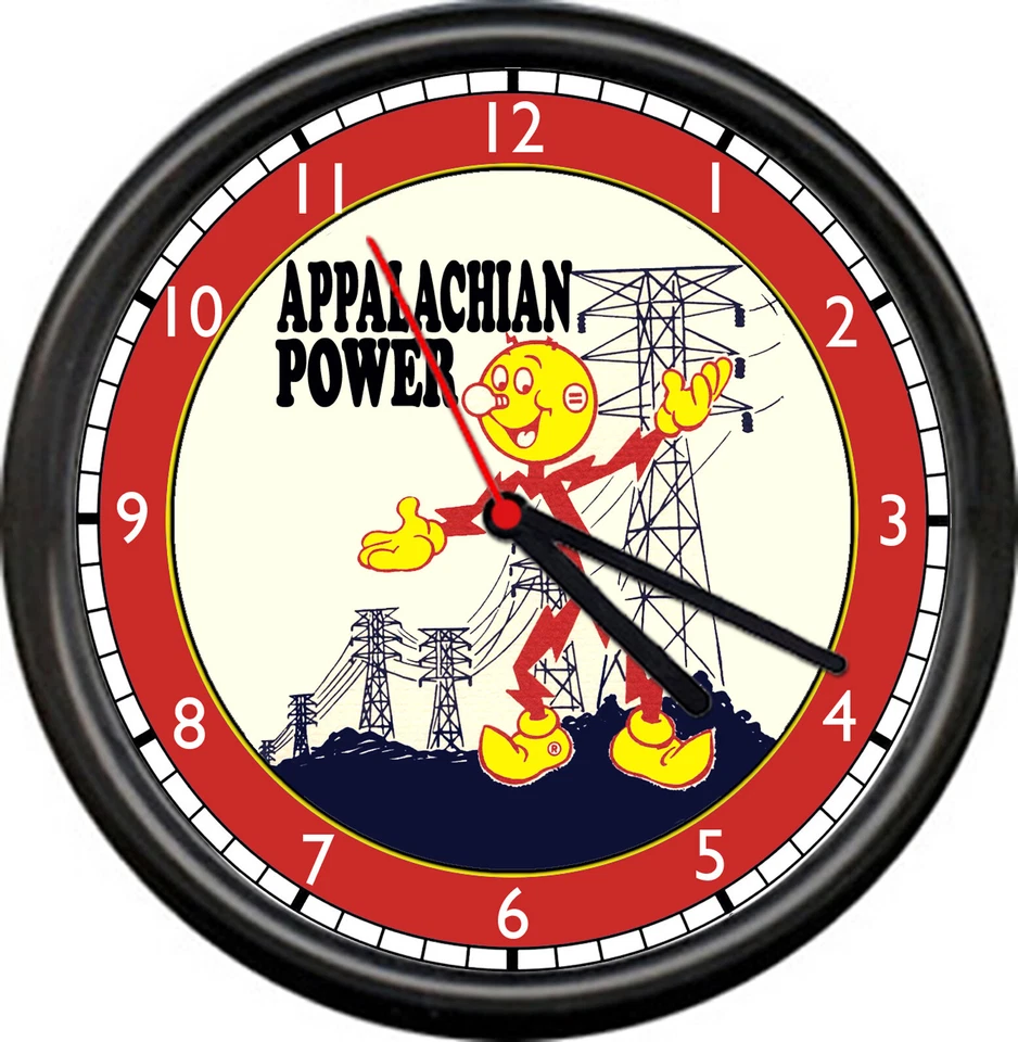 Reddy Kilowatt Appalachian Power West Virginia Electric Lineman Sign Wall Clock - Image 1 of 1