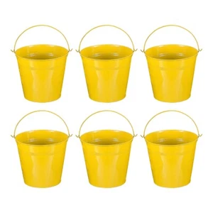 PATIKIL 7"x6.2" Small Metal Buckets with Handle, 6 Pcs Mini Galvanized Bucket... - Picture 1 of 6