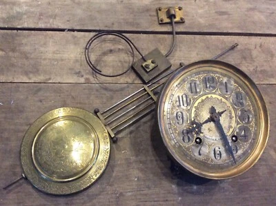 ANCIEN MECANISME A BALANCIER PENDULE HORLOGE COMPLET POUR RESTAURATION - Photo 1/4