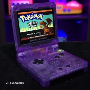 Clear Purple Nintendo Game Boy Advance GBA SP IPS MOD Adjustable Brightness - Picture 1 of 6
