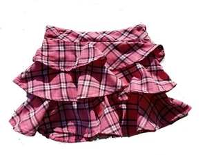 Girls Gymboree Skirt Size 4 Panda Academy Pink Plaid Vintage Adjusters - Picture 1 of 6