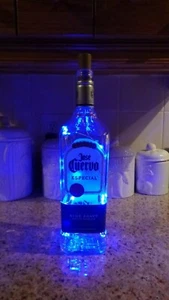 Decorative Recycled Jose Cuervo Blue Agave Lighted Bottle Lamp-Fairy Lights - Picture 1 of 3