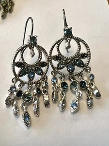 1928 Brand Chandelier Earrings Greens Post 1990โs ๐ Beautiful - Picture 1 of 1