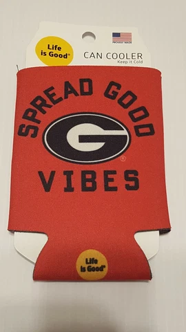 GEORGIA BULLDOGS KOOZIE CAN COOLER NEW DOUBLE SIDED FLAT Cover