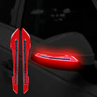 2Pcs Reflective Carbon Fiber Car Side Mirror Warning Molding Trim Accessories