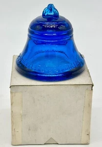 Vintage COBALT Blue Bell Heavy Glass Paperweight Telephone Company Desk 1979 - Picture 1 of 10