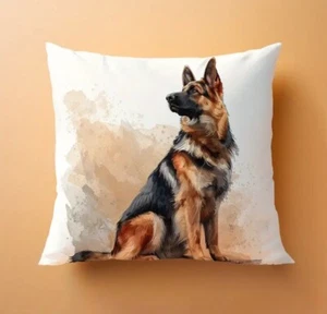 🇬🇧GERMAN SHEPHERD DOG CUSHION COVER GSD PET ALSATION ANIMAL HIDDEN ZIP BNWT - Picture 1 of 9