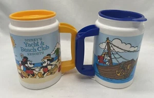 Vintage Walt Disney World Yacht and Beach Club Resorts Refillable Mug Lot of 2 - Picture 1 of 6
