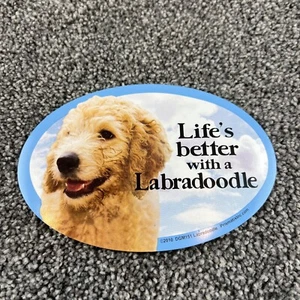 Das Leben ist besser mit Labradoodle Kühlschrank Auto Spind Spaß Hund Haustier MAGNET 6"x4" - Bild 1 von 5
