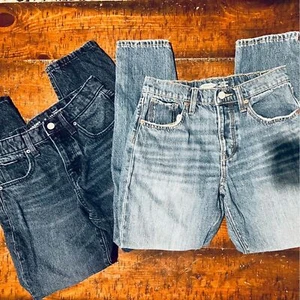 Old Navy Girl’s Lot of 2 O.G. Straight High Rise Jeans Dark/Medium Blue Wash 12 - Picture 1 of 12