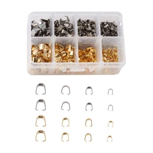 1 Box 304 Stainless Steel Golden Steel Color Snap on Bails for Pendant Making - Picture 1 of 11