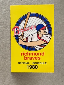 1980 RICHMOND BRAVES Minor League Baseball Schedule MiLB Atlanta Affiliate - Picture 1 of 3