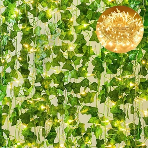 168 Feet 24 Strands Artificial Ivy Leaf Plants Hanging Vine with 100 LED 32 Feet - Picture 1 of 8