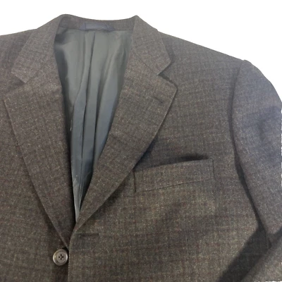 Traje Burberry Para Hombres Lujo Lana Mezcla Cachemira Carbón 43R Marrón Patrón a Cuadros Foto 1 de 4